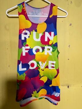 New Balance Multicolor Splatter 'Run For Love' Athletic Tank Top